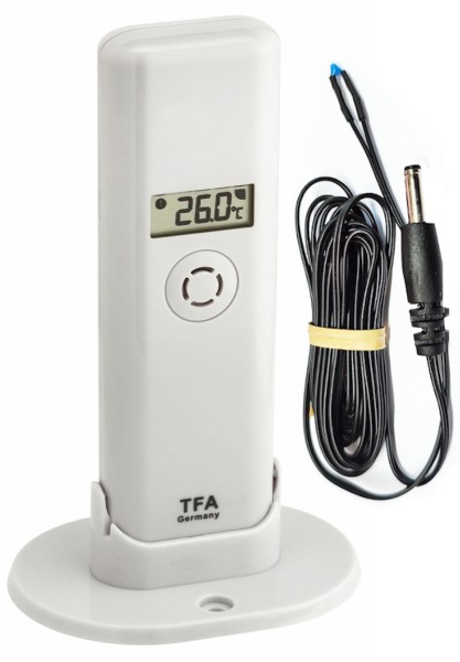 TFA 30.3302.02.98 Pro Spezial Thermo-Hygro-Sender mit Spezial-Kabelfühler für Heizungsanlage