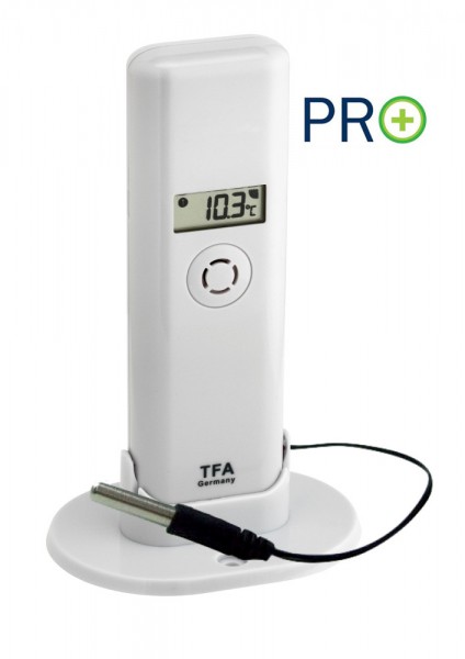 TFA 30.3302.02 Thermo-Hygro-Sender mit wasserfestem Profi-Temperatur-Kabelfühler für Weath