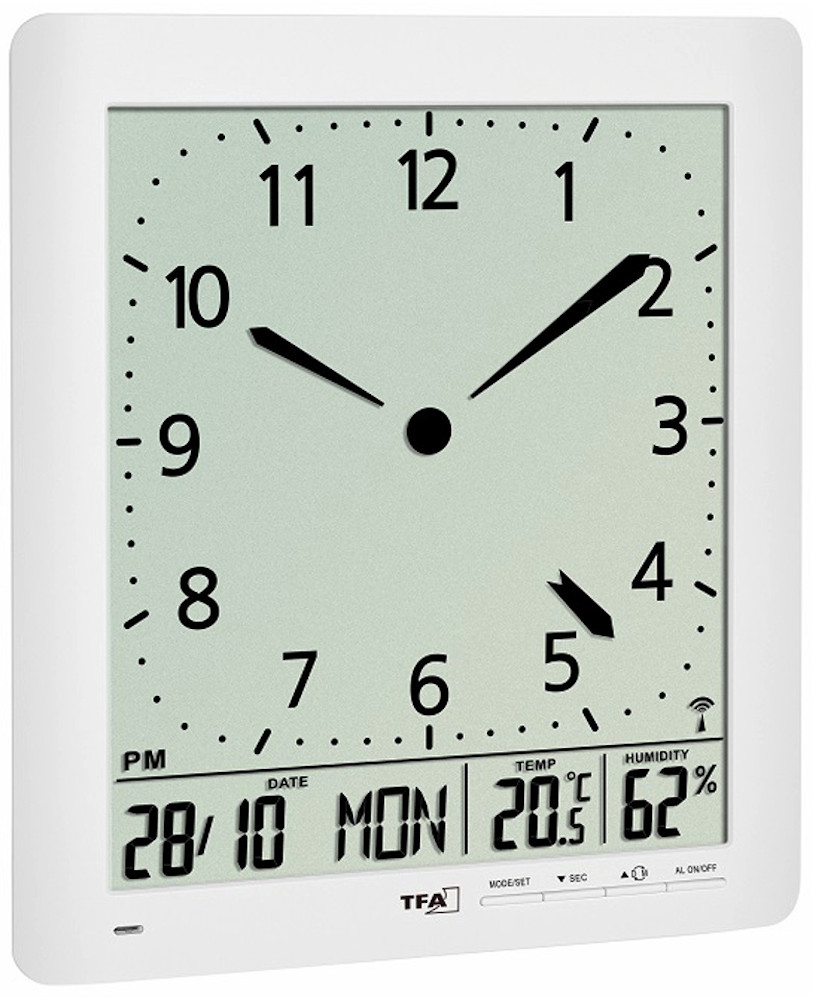 Digitaluhr für Schlafzimmer, digitale Tageskalenderuhr, aufladbare