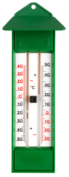 analoges grosses Thermometer Gärtner drinnen und draussen, 42cm.  Mini-Max-Thermometer aus Kunststoff Ohne Quecksilber