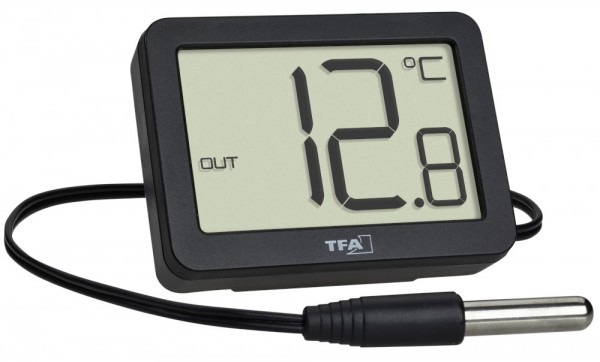 TFA 30.1066.01 digitales innen außen Thermometer Kabelfühler Universalthermometer