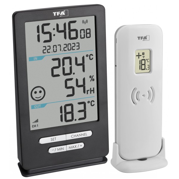TFA-Dostmann Funk-Thermometer Xena Home TFA 30.3074 Funkuhr Raumklimakontrolle