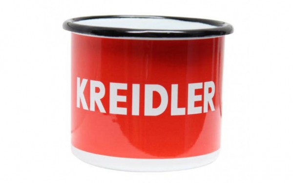 Sonderposten Emaillierte Retrotasse mit Kreidler Logo