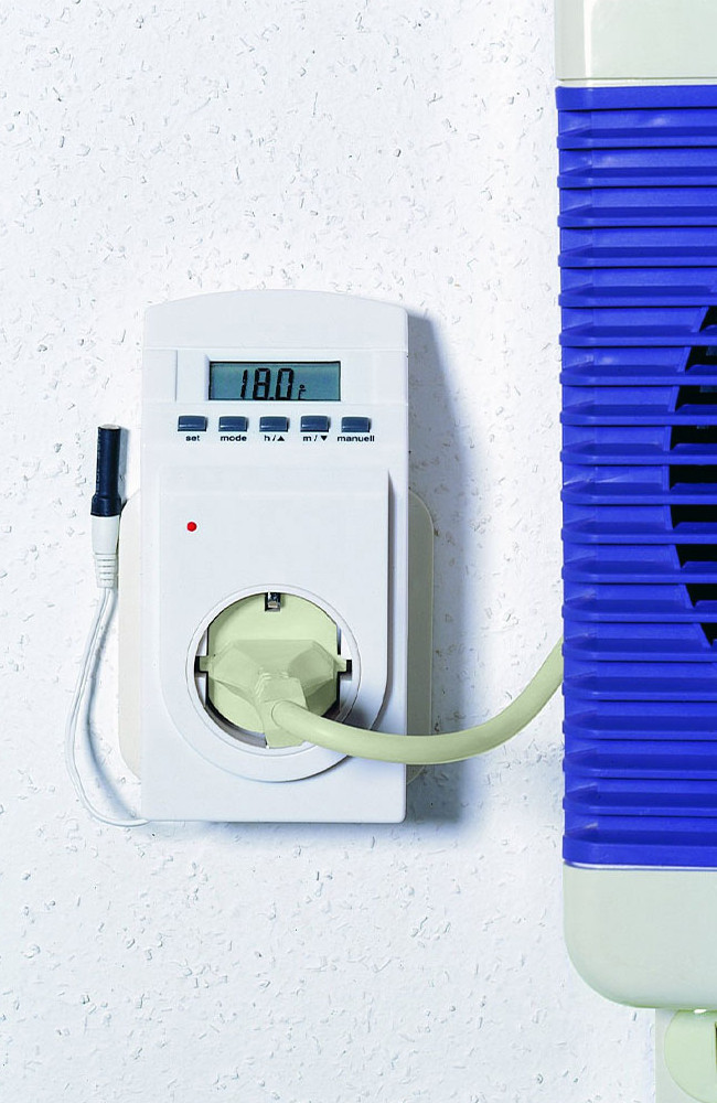 Thermostat m. Steckdose + Fühler + Zeitschaltuhr (bis 3600 W)