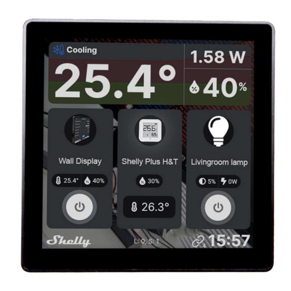 Shelly Wall-Display 217051 Haussteuerungspanel 4 Zoll Touch Farbdisplay
