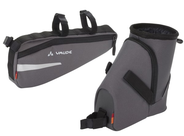 Vaude Tool Drink + Cruiser Bag iron Rahmentasche und Satteltasche mit Flaschenhalterung