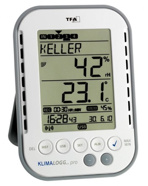 TFA-Dostmann 30.3039.K.EK dig. Klimalogg Pro Thermometer Hygrometer Datenlogger inkl. ISO Zertifikat