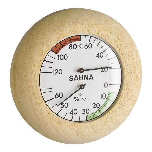 TFA 40.1028 Sauna-Thermometer Abachi Echtholz Hygrometer