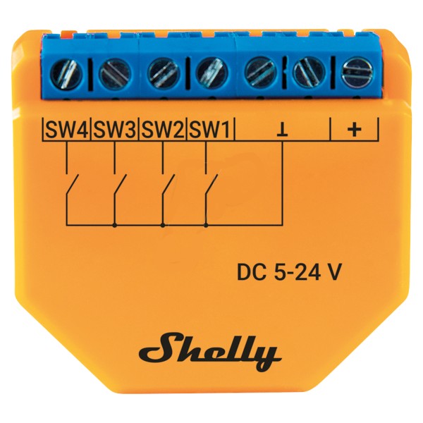 Shelly Relais Plus i4 DC 212181 WLAN Smart Relais WiFi & Bluetooth 4 Eingänge Alexa