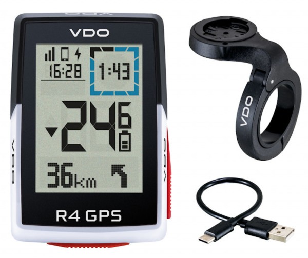 VDO R4 GPS Fahrradcomputer Biketacho Radcomputer 17 Funktionen 2 Zoll Display