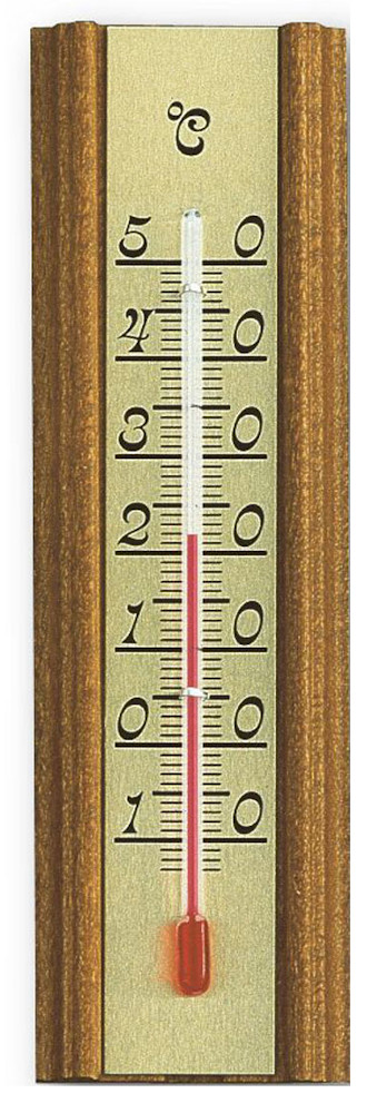 Analoges Innen-Außen-Thermometer aus Eiche