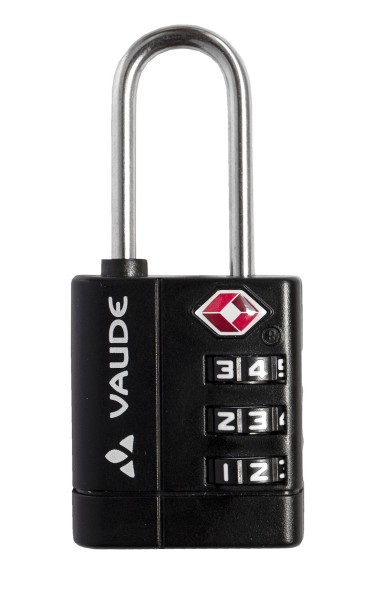 Vaude TSA Lock II Kombination Vorhängeschloss für Fahrradtaschen mit QMR 2.0 Haken