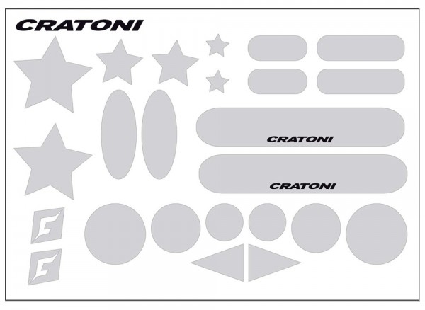 Cratoni Sticker Karte reflektierende Aufkleber für ihren Fahrradhelm