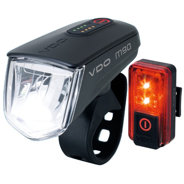 VDO 4009 ECO LIGHT M90 SET Frontlampe mit Rücklicht Fahrradlampe Fahrradlicht Bremslicht